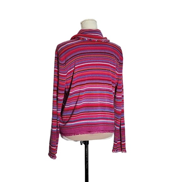 Sigrid Olsen Sport. Silk Blend, Multi Color, Striped Sweater. PL - Picture 4 of 10